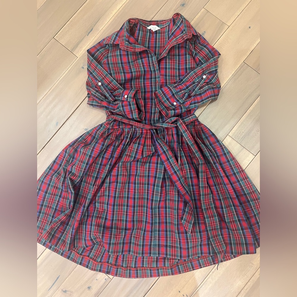 Land's End Canvas Classic Tartan Red  Dress